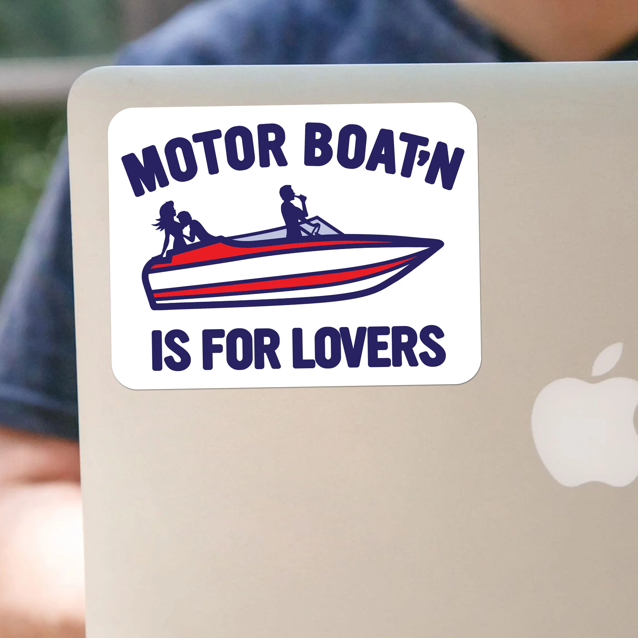 Motorboatin' Is For Lovers Sticker - Image 2
